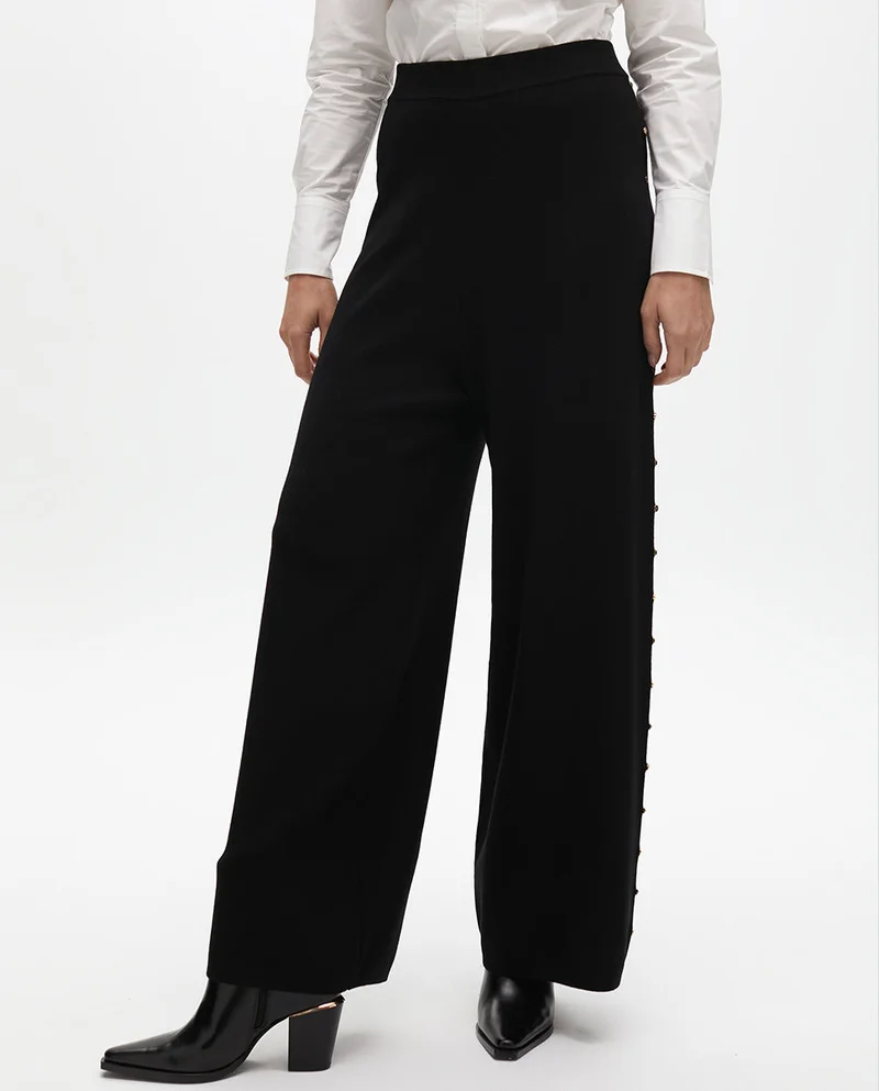 لولا كساديمونت Straight Fit Trousers with Side Studs